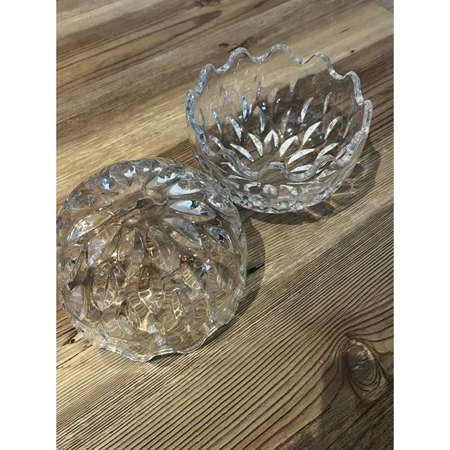 Vintage Cut Crystal Two-Piece Egg-Shaped Trinket Box For Sale - Image 4 of 7