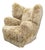 Art Deco Wingback Armchair in Honey Skandilock Sheepskin, 1930s For Sale