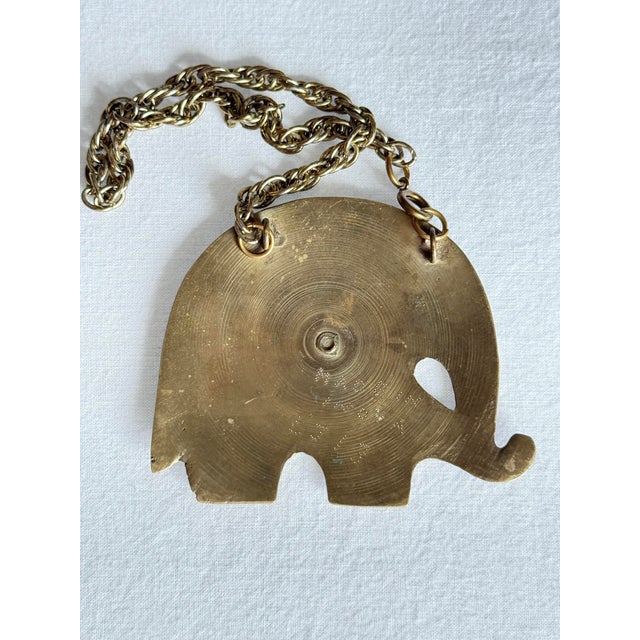 1970s Vintage 1970s Red Enameled Brass Elephant Charm For Sale - Image 5 of 7