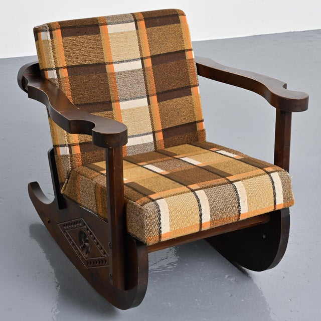 Rocking Chairs in Carved Wood, 1970, Set of 2 For Sale - Image 4 of 11