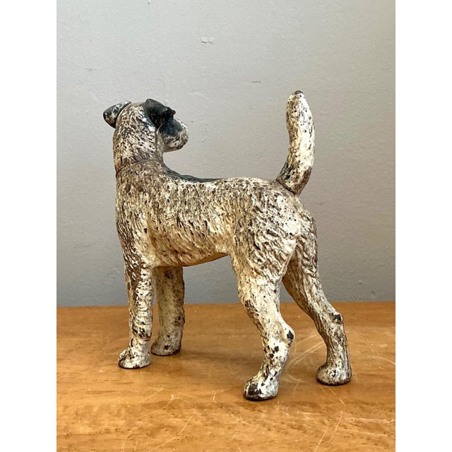 Metal Vintage Cast Iron Jack Russell Terrier Dog Doorstop For Sale - Image 7 of 12