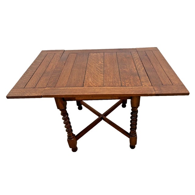 Gorgeous Antique Solid Oak, Refectory Pub Table, Expanding Dining Kitchen Table, Barley Twist Legs, Medium English Tiger...