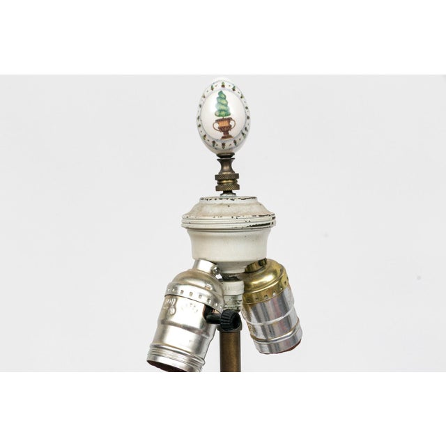 Antique Continental Hand-Painted Porcelain Baluster Jar Table Lamp | Watteau Figural Scenes | C. 1890 For Sale - Image 4 of 12
