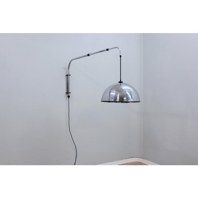 Metal Vintage Extendable Hanging Chrome Wall Lamp, 1970s For Sale - Image 7 of 12