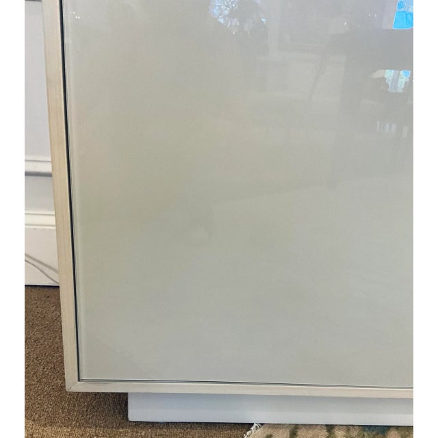 2020s Caracole Contemporary Gray and Beige Glass Expressions Door Chest For Sale - Image 5 of 10