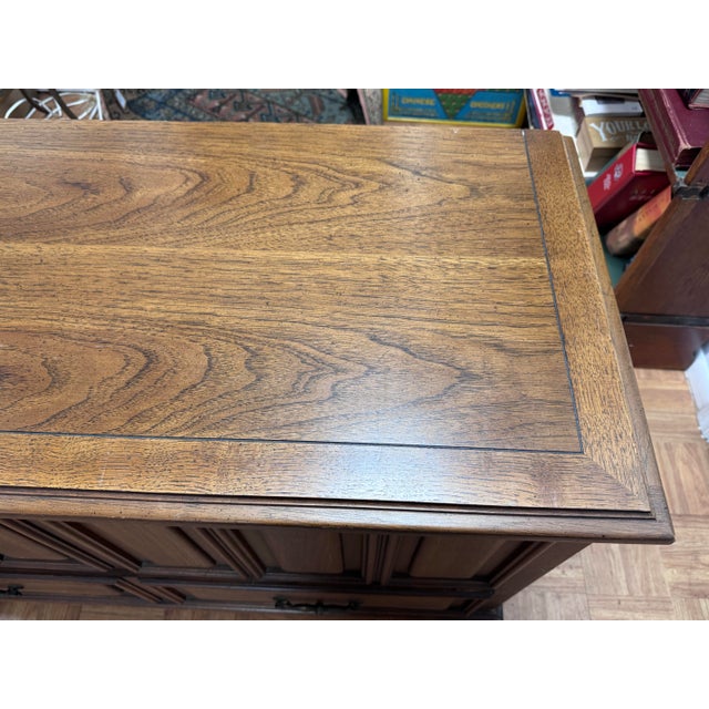 1966 Lane Mediterranean Cedar Chest With Drawer | Raised Panel Pecan Blanket Chest | Aroma-Tite Hope Chest For Sale - Image 10 of 12