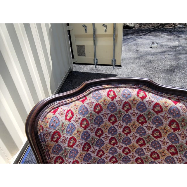 Late 20th Century Late 20th Century Pair of Custom French Versaille Style Needlepoint Wool Arm Chairs For Sale - Image 5 of 10