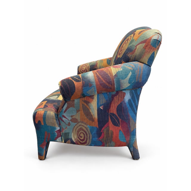 Late 20th Century Postmodern Abstract Upholstered Lounge Chair For Sale - Image 4 of 6