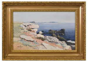 Louis Haas, Seascape, Oil on Canvas, 20th Century, Framed
