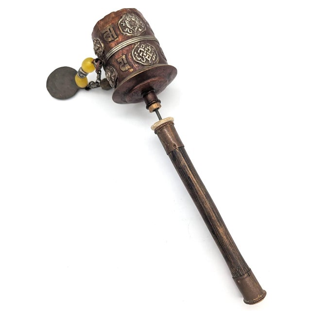 Tibetan "Mani Khorlo" Prayer Wheel For Sale - Image 4 of 7