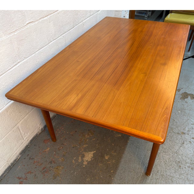 Wood Mid-Century Danish Teak Draw-Leaf Dining Table For Sale - Image 7 of 17