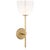 AERIN for Visual Comfort Signature Brisa 20" Torch Sconce in Hand-Rubbed Antique Brass with White Strie Glass Shade For Sale