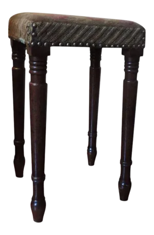 19th Century English Regency Mahogany Needlepoint Stool