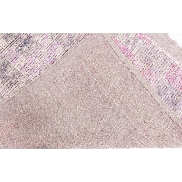 Lavender Modern Moroccan Hand-Knotted Runner by Doris Leslie Blau For Sale - Image 8 of 8