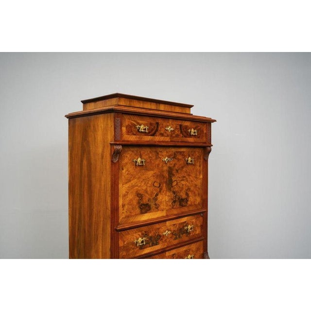 Wood 19th Century Gründerzeit Secretary Desk in Walnut For Sale - Image 7 of 18
