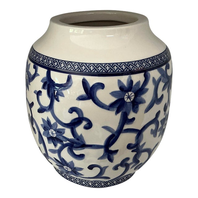 1980s Ralph Lauren Blue & White Vase For Sale