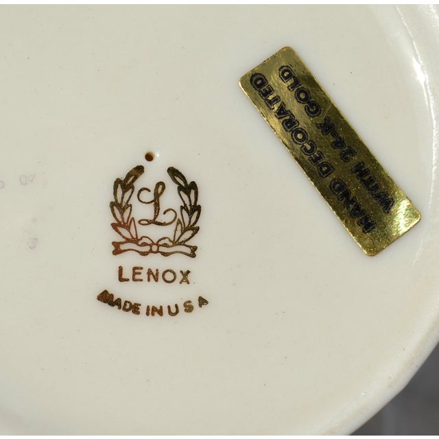 Vintage Lenox Charleston Compote Pedestal Dish Sunflower Shaped Fine Bone Ceramic For Sale - Image 13 of 14