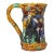 Vintage Festival Scene Majolica Pitcher For Sale