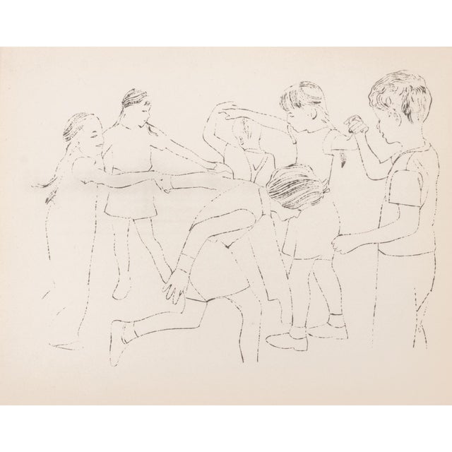 Andy Warhol (American, 1928-1987), "Happy December" (Children Playing Ring Around the Rosie), Offset Lithograph, 1956-57,...