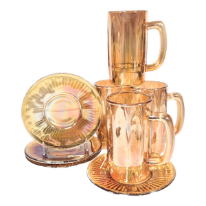 Santa's Marigold Glass for Christmas Eve- Set of Eight