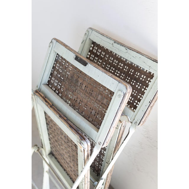 Late 19th Century Late 19th Century Pair of French Rattan Folding Chairs For Sale - Image 5 of 13