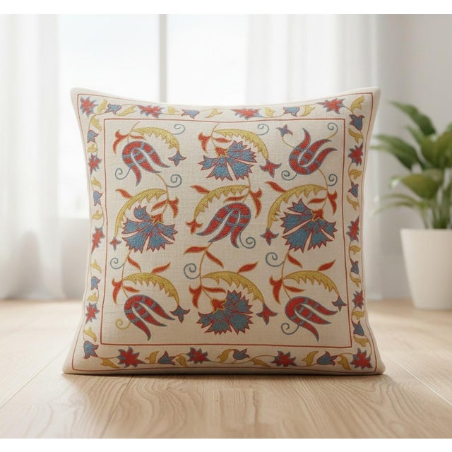 New Hand-Embroidered 100% Silk Cushion Cover – Authentic Uzbek Textile Art Elevate your home décor with this exquisite...