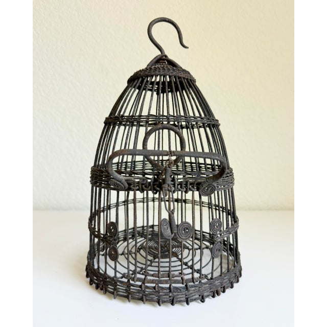 Metal Antique French Wire Birdcage, Early 20th C For Sale - Image 7 of 13