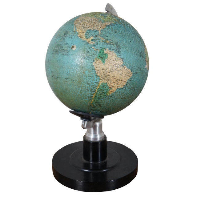 Traditional 1980 Romanian Political Geographic Terrestrial World Globe Lamp Light For Sale - Image 3 of 12