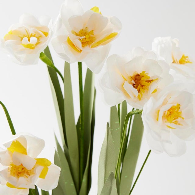 Boho Chic Potted Paper Narcissus, Handcrafted in Stockholm For Sale - Image 3 of 7