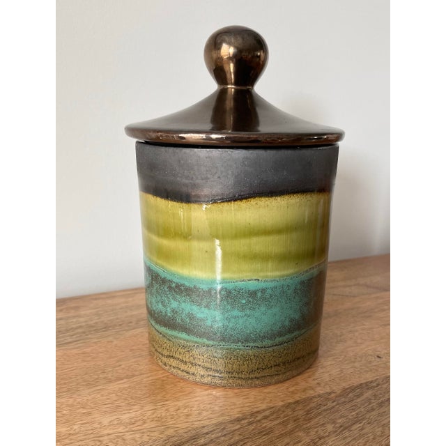 1970s Signed Eduardo Vega Lidded Jar For Sale - Image 4 of 10