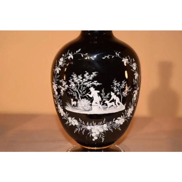 19th C Mary Gregory Vases With Hunting Scenes - a Pair For Sale - Image 4 of 6