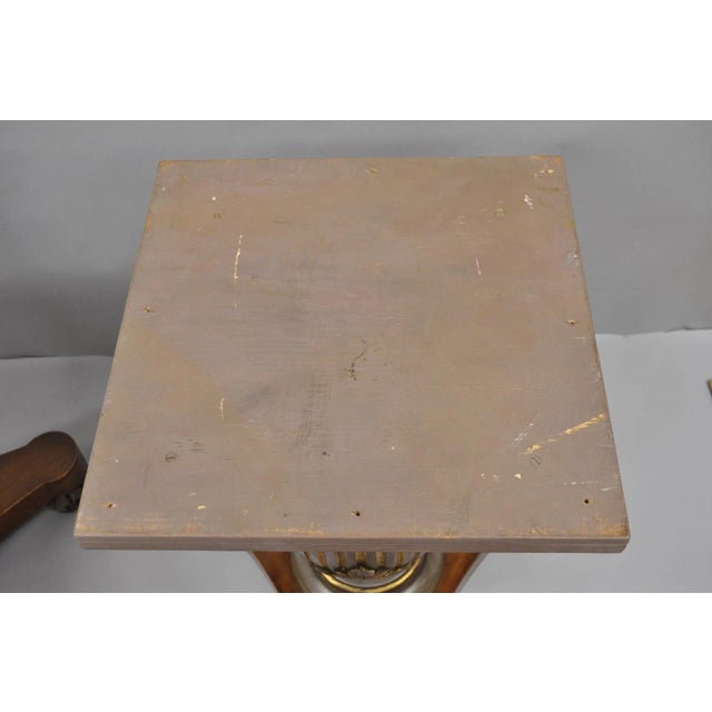 Vintage Italian Neoclassical Style Urn Pedestal Round Marble Side Tables - Pair For Sale - Image 12 of 18