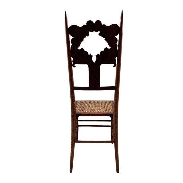 19th Century Eastlake Style Carved Walnut Side Chair With Cane Seat For Sale - Image 4 of 13
