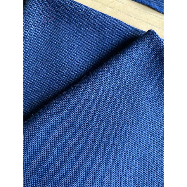 Vintage Deep Blue Navy Pique Cotton Dinner Napkins Set- 4 Pieces For Sale - Image 4 of 8