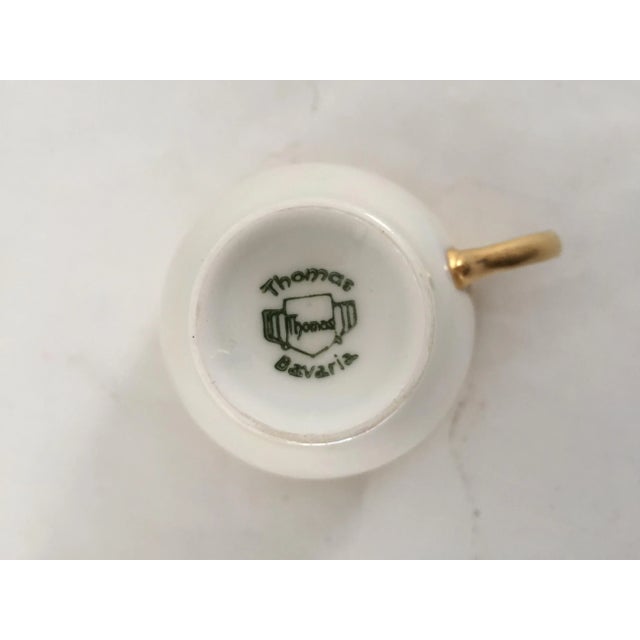 1950s Vintage Thomas Pearl Luster White/Gilded Rim Demitasse Set - 4 Piece For Sale - Image 5 of 6