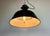 Industrial Black Enamel Factory Lamp with Cast Iron Top, 1960s For Sale - Image 9 of 15