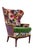 Textile 1920s Vintage Victorian Wingback Accent Chair For Sale - Image 7 of 13