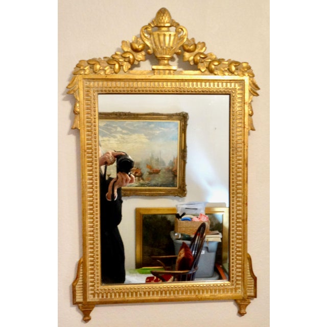 Wood Antique French Louis XV Style Giltwood Mirror For Sale - Image 7 of 9