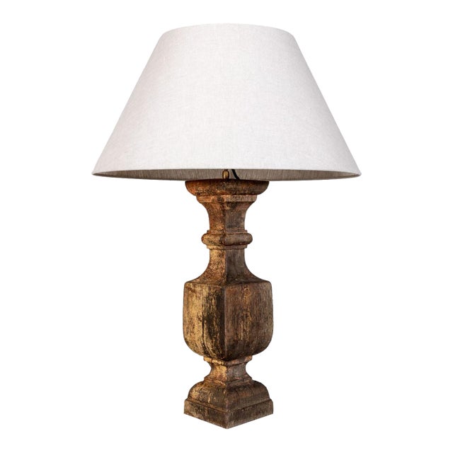 Antique Oak Table Lamp For Sale