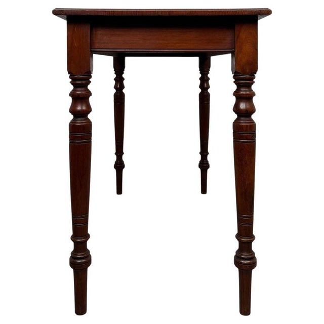 Wood Antique Early 20th Century English Edwardian Walnut Side Table For Sale - Image 7 of 10