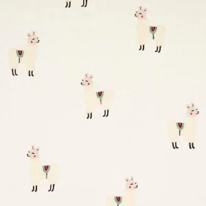 Schumacher Llama Embroidery Fabric, Multi