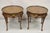 Vintage Baker Furniture English Queen Anne Style Burl Walnut Round Lamp End Tables - a Pair. Tables feature single...