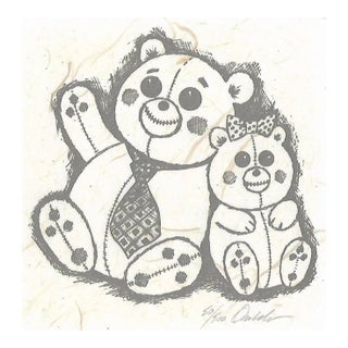 1970s James Omohundro Teddy Bear Serigraph For Sale