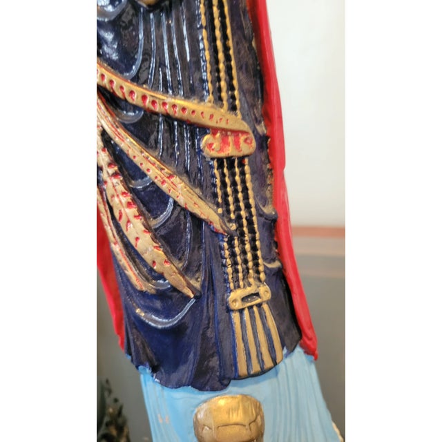 Pair of Asian Hand Painted Emperor and Empress Figurines For Sale - Image 10 of 12