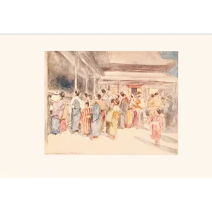 1901 Mortimer Menpes, "Lookers-On" Original Period Antique Print of Japan From London
