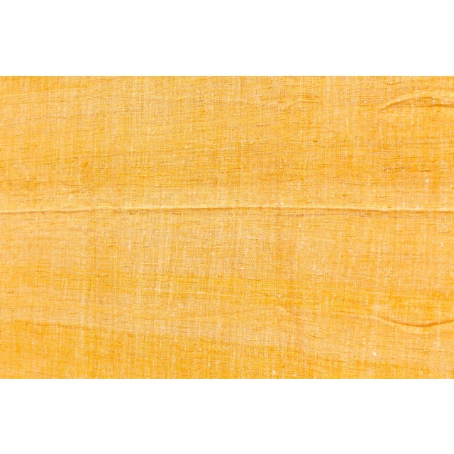 Contemporary Organic Peace Silk Throw, Saffron & Earth For Sale - Image 3 of 5