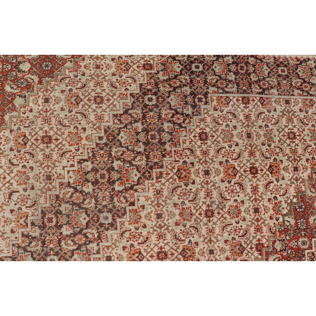 Late 19th Century Antique Haji Jalili Tabriz Rug With Ivory Field and Fine Medallion Design 12'8 X 17'7 For Sale - Image 5 of 16