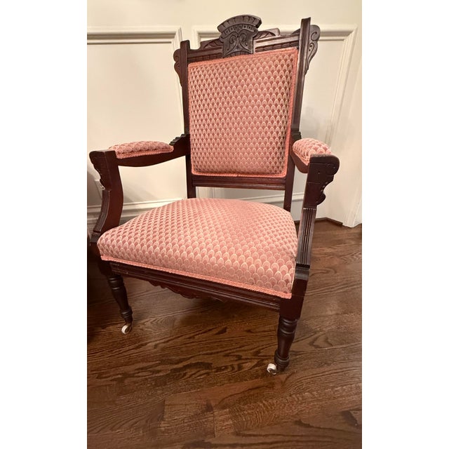 Antique American Victorian Eastlake Carved Walnut 3-Piece Parlor Suite For Sale In Kansas City - Image 6 of 7