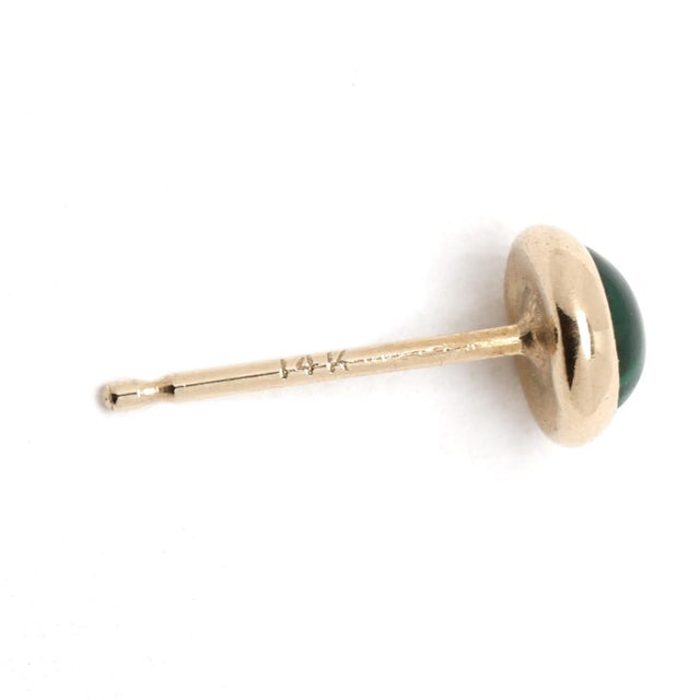 Stones: malachite Length: 5 mm Weight: .3 dwts. / .5 grams Stamps: "14k" SKU: E4054 A Couple Of Things to Note: * This is...
