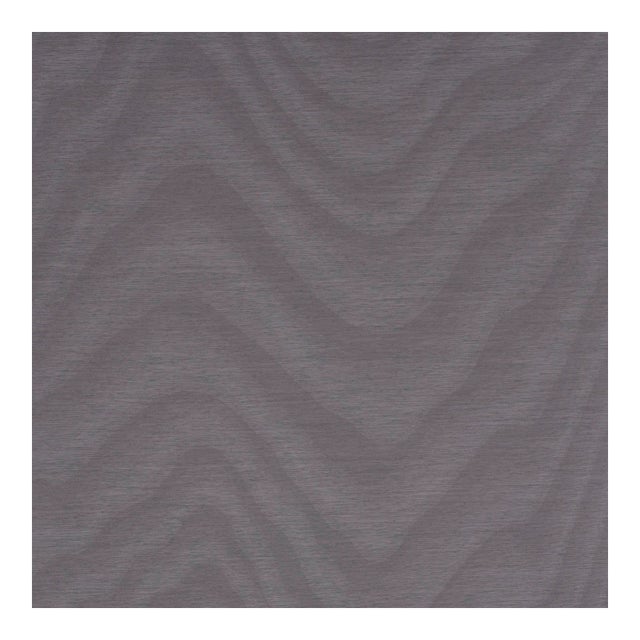 Schumacher Claridge Wallpaper in Silver For Sale